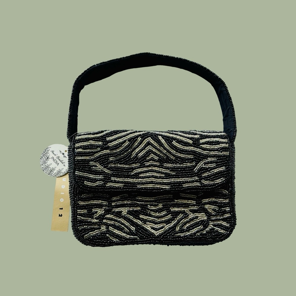 Viral Tik Tok‎ Animal Print Zebra Beaded Bag